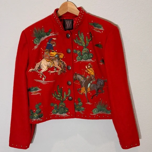RARE Vintage 1990s Gordon & James Embroidered Women's Western Jacket - Picture 1 of 8